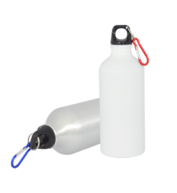 Botella de agua plateada para bicicleta con boquilla y pajita 600 ml  Transferencia térmica por sublimación Plata \ 600 ml, GADGETS \ BOTELLAS Y  TERMOS