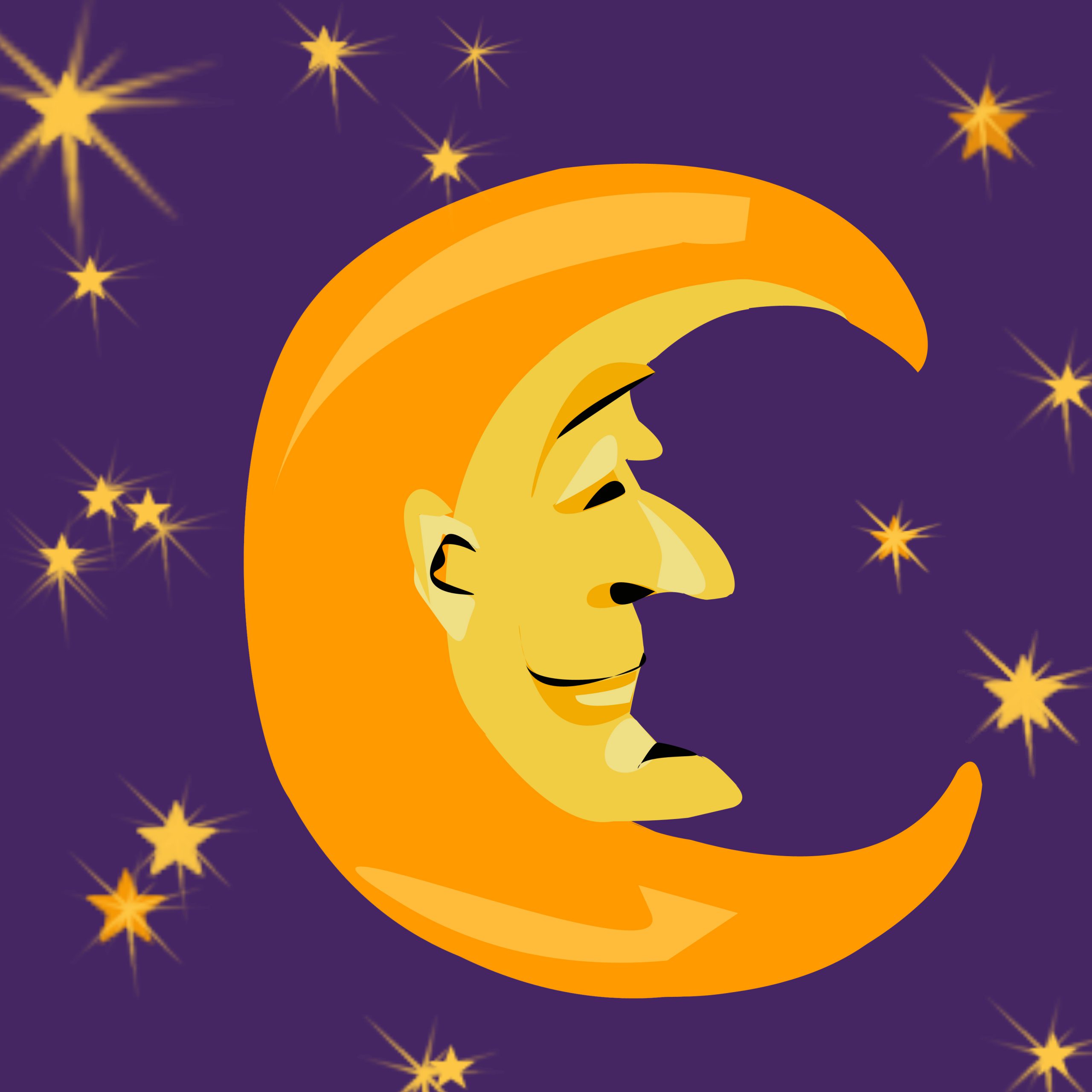 Luna y estrellas