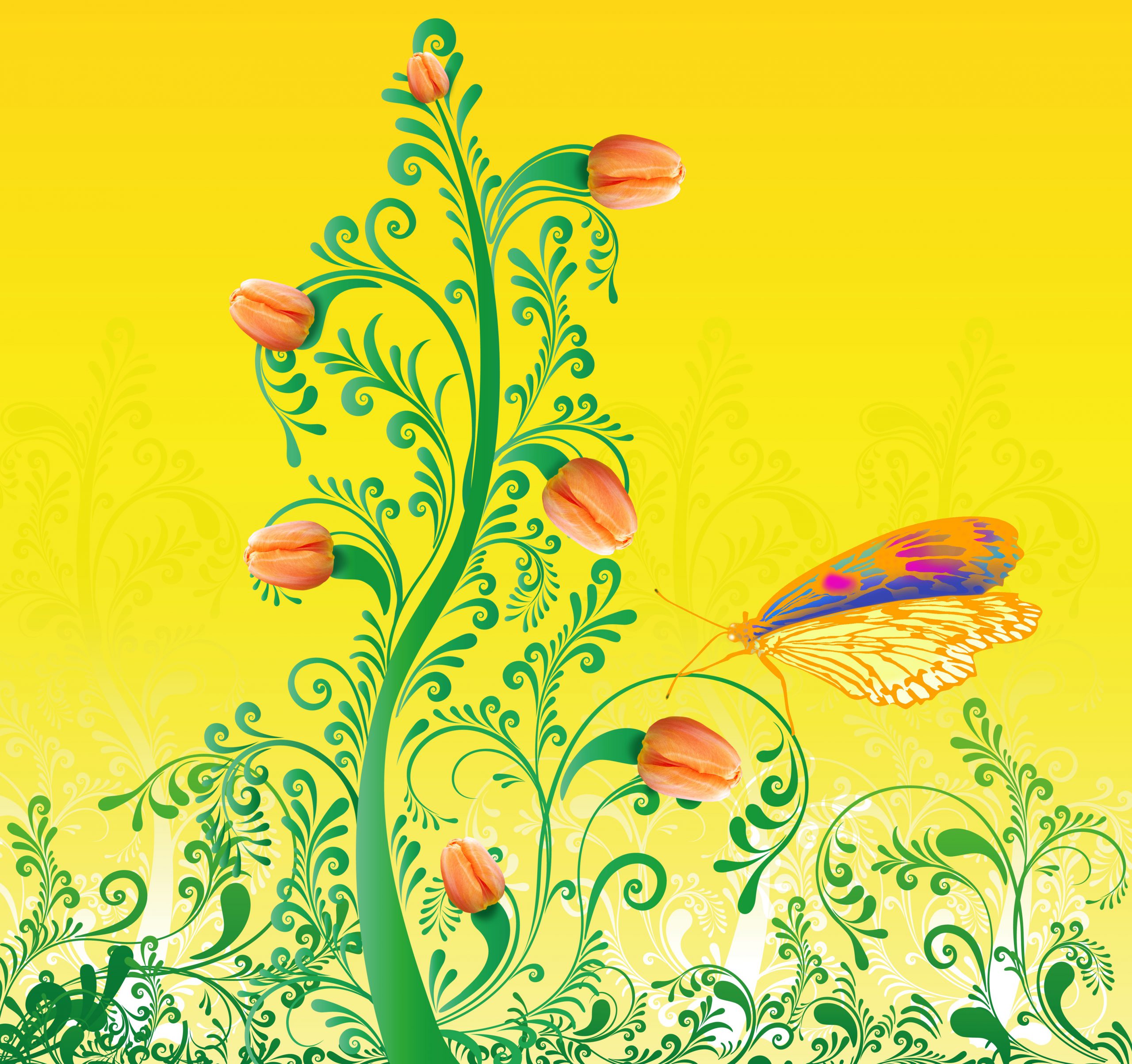 Mariposa y Flor
