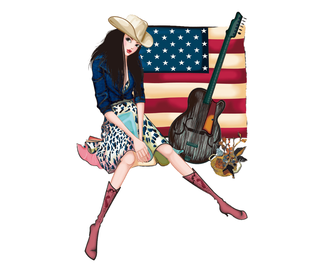 Plantilla para Chicas Americanas