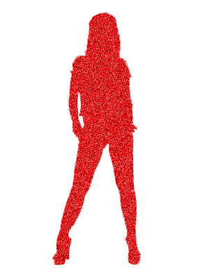 Silueta roja de mujer
