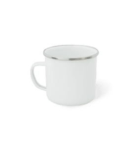 Taza de peltre con borde plata 10 oz. para sublimación