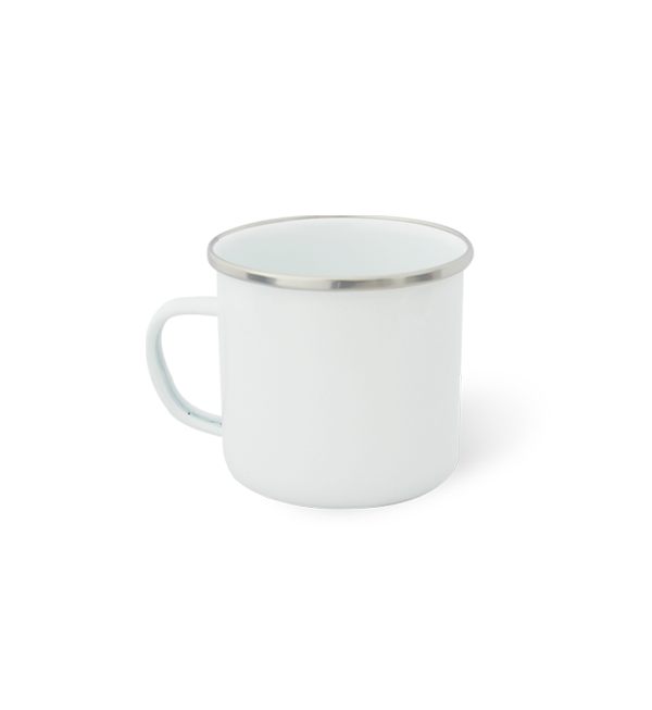 Taza de peltre con borde plata 10 oz. para sublimación