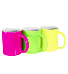 Tazas color neón 11 oz. para sublimación
